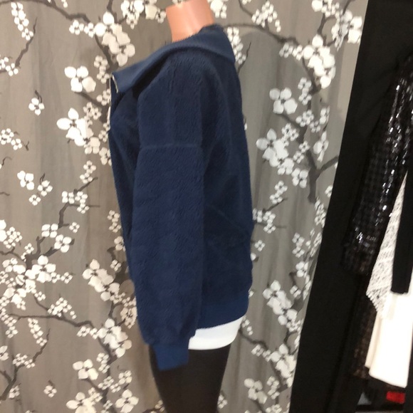 NWT JUICY COUTURE Navy Sherpa Pullover Jacket Coat - Picture 4 of 7